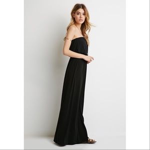 Black Jersey Maxi Dress w Braided Ties from Fickle